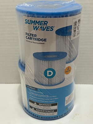 #ad Summer Waves Type D Swimming Pool Pump Filter Cartridge Pack of 2 P57100102 New