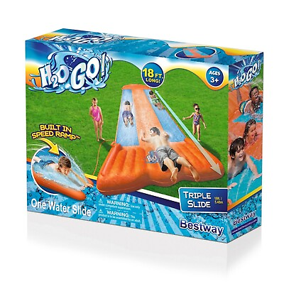 #ad #ad 🔥Kids Outdoor Water Slide Pool Park Float Double Single 18 ft 🔥 H2O GO Intex