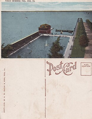 #ad #ad Public Swimming Pool Erie PA Pennsylvania WB Antique Postcard