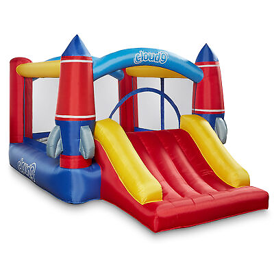 Rocket Bounce House with Slide and Blower Inflatable Bouncer with Bag