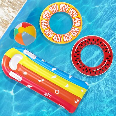 #ad #ad Swimming Rings Fruit Pool Float Beach Ball Summer Beach Water Float for Kids