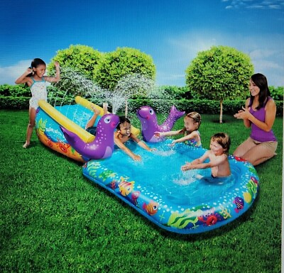 #ad Water Slide Ramp and Splash Pool Inflatable Outdoor My First Cushion.