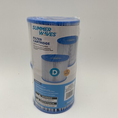#ad Pool TYPE D Filter 2 Pk Summer Waves Swimming Pump Cartridge Polygroup