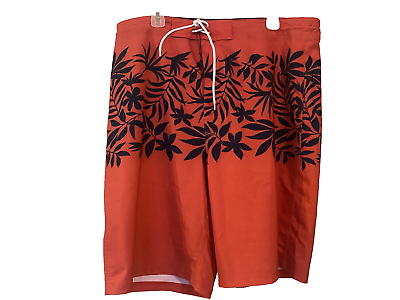 #ad Old Navy California Men#x27;s Board Shorts Red Palm Trees Size 38 Beach Swim Trunks
