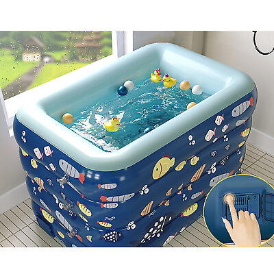 Folding Inflatable Bathtub Kids Portable Swimming Water Tub Shower Pool