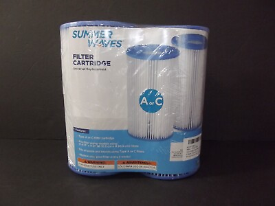 #ad Summer Waves Polygroup Pool Filter Cartridge Replacement Size Type A or C 2 Pack
