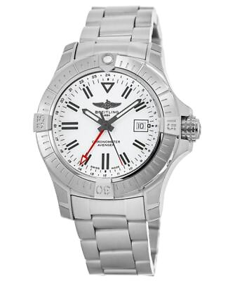 #ad Breitling Avenger Automatic GMT 43 White Dial Men#x27;s Watch A32397101A1A1 SD