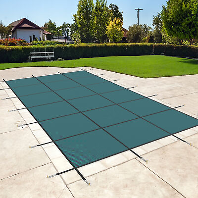 #ad TAUS Pool Safety Cover 18x36FT Rectangular Winter Mesh for Inground Pool w Tools