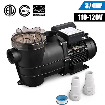 #ad 3 4 HP High Flo Above Ground Swimming Pool Pump w Strainer Filter Basket