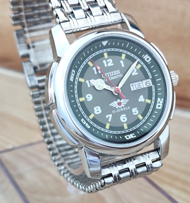 Vintage citizen Automatic 38mm Day Date 21 Jewels Silver Japan Men#x27;s Wrist watch