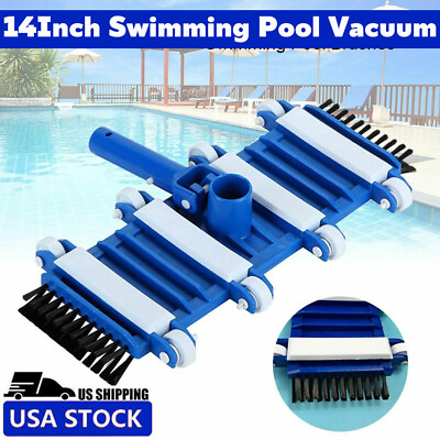 #ad 14 inch Flexible Weighted Swimming Pool Vacuum Head with Brushes and Wheels