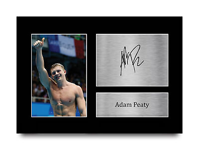 #ad Adam Peaty Signed Autograph Pre Printed Picture for Swimming Memorabilia Fans