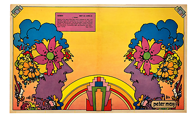 #ad #ad Rare Peter Max Gemini Zodiac Sign Poster Color Lithograph 1971 FRAMED