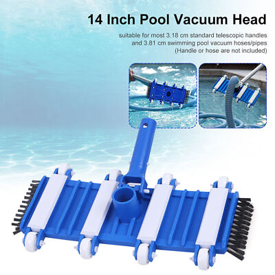 #ad 14quot; Heavy Duty Swimming Pool Vacuum Head with Wheels amp; Aluminum Handle US POOL