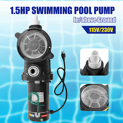 #ad #ad Pool Pump 1.5HP 1100W In Ground Swimming Pool Pump w 6480GPH Max Flow 115 230V