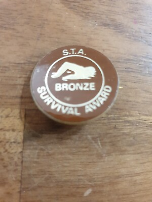#ad STA Swimming Bronze Survival Award vintage enamel badge
