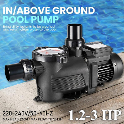 #ad #ad 1.2 3.0 HP Pool Pump Kit 10038 GPH Inground Or Above Pool Self Priming Pump 220V