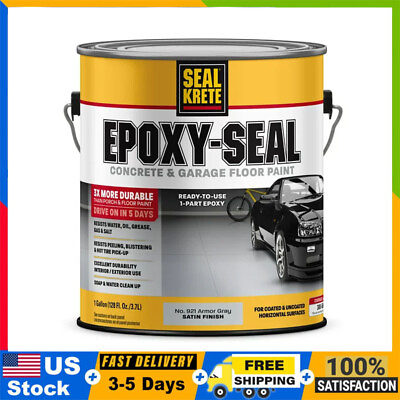 #ad 1 Gallon Armor Gray Epoxy Seal Low VOC Concrete Paint Garage Floor Paint Safe US