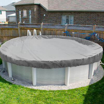 #ad #ad Round Winter Pool Cover Safety Heavy Duty Swimming Cover Above Ground Pool Gray