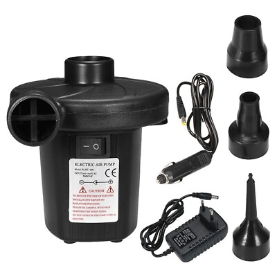 #ad 12V DC Electric Air Pump for Intex Inflatable Air Mattress Bed Boat Couch Pool