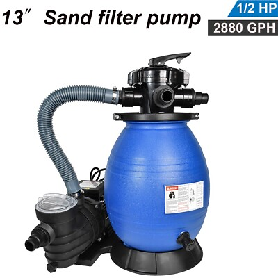 #ad 2880GPH 13quot; Sand Filter Above Ground 1 2HP Swimming Pool Pump intex compatible