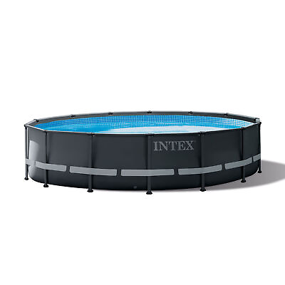 Intex Ultra XTR Frame 14#x27; x 42quot; Round Above Ground Outdoor Swimming Pool Set