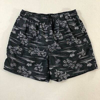 Op Shorts Adult Extra Large Ocean Pacific Green Grey Floral Swimming Mesh Lined