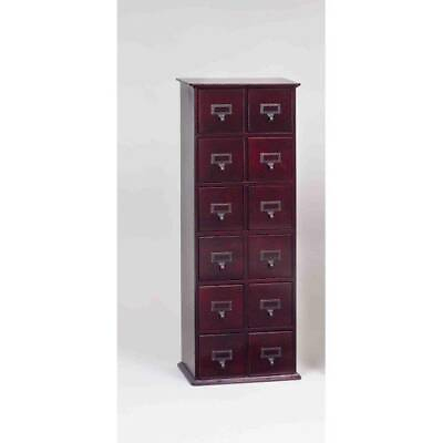 #ad Library Card Catalog CD DVD Storage Cabinet 12 Drawer Stores 228 Discs