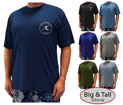 #ad Big amp; Tall H2O Sport Tech Short Sleeve Swim Shirt Loose Fit 2XL 5XLT UPF 50