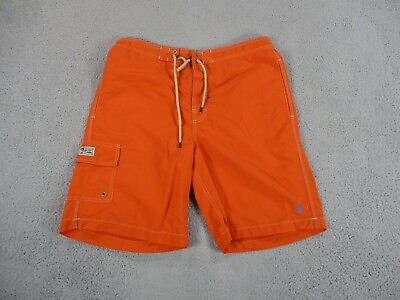 #ad #ad Ralph Lauren Swim Trunks Men Medium Orange Board Shorts Bathing Suit Pocket Pony