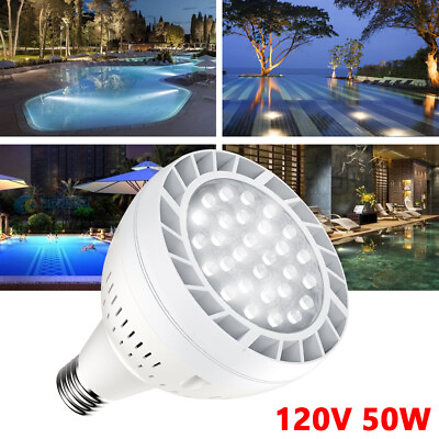 #ad 50W 120V Swimming Pool Light LED Daylight White Traditional Bulb Replace 6000K