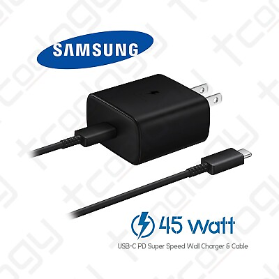 Samsung Galaxy S23 Plus S23 Ultra 45 Watt Super Fast Wall Charger amp; USB C Cable