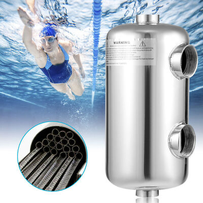 1 2quot;FPT Swimming Pool Heat Exchanger Stainless Steel Spas Hydraulic Pool Heater