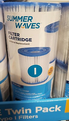 #ad Summer Waves Type quot;Iquot; Pool Filter Cartridges 1 pack of 2 filters Fast Free Ship
