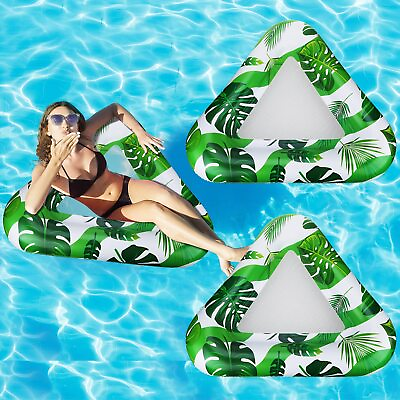 #ad 3 Pack Pool Floats Lounger Inflatable Water Floating Chair Swimming Pool Hamm...