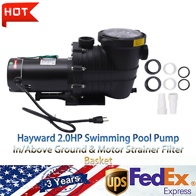 #ad 2.0HP Swimming Pool Pump In Above Ground amp; Motor Strainer Filter Basket