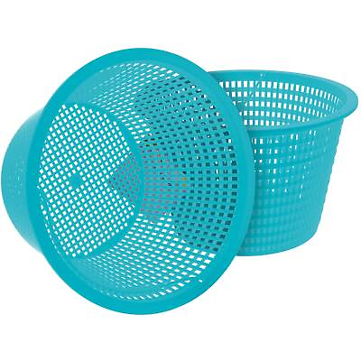 #ad 2 Swimming Pool Plastic Skimmer Replacement Baskets Skim Leaves Debris
