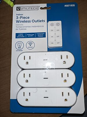 #ad Utilitech Indoor 3 Piece Indoor Wireless Outlets with Remote Control #5071935