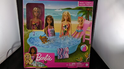 #ad #ad Mattel Barbie Pool with Slide amp; Accessories Blonde Doll Playset New In Box