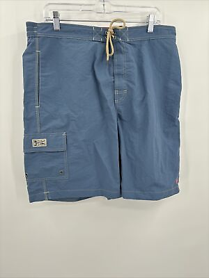 #ad #ad Ralph Lauren Polo Mens XL Swimming Trunks Blue Cargo Pocket