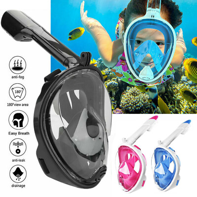 Full Face Mask Swimming Underwater Diving Snorkel Scuba For GoPro Glass Anti Fog