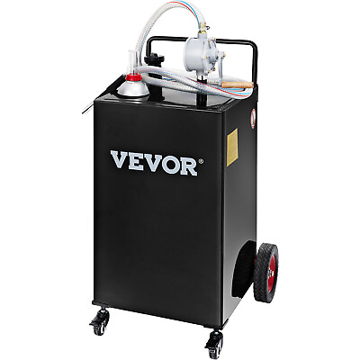 VEVOR 35 Gallon Fuel Gas Caddy Diesel Oil Transfer Tank 4 Wheels Portable Pump