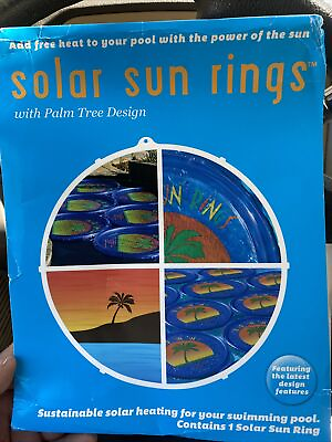#ad New Solar Sun Rings Pool Water Heater With Palm Tree Design Sealed