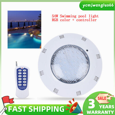 #ad 12V 54W RGB Underwater Light Waterproof Swimming Pool Lights LED Spa IP68 Lamp