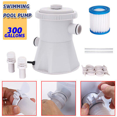 Electric Swimming Pool Filter Pump For Above Ground Pools Cleaning Tool Grey