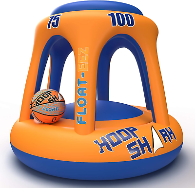 #ad #ad Swimming Pool Basketball Hoop Set by Hoop Shark Orange Blue Inflatable Hoop
