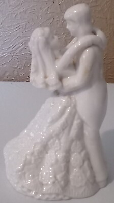 #ad First Dance Vintage Porcelain Bride Groom Wedding Cake Topper Keepsake Figurine