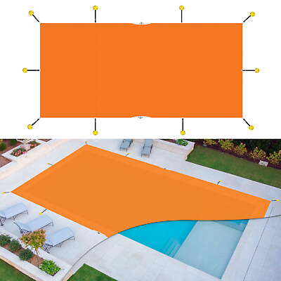 #ad #ad Inground Swimming Pool Cover Heavy Duty Rectangle Mesh Winter Pool Cover Orange