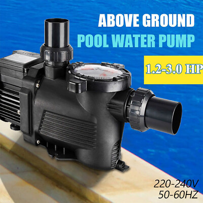 #ad 1.2 3.0 HP Pool Pump 220 240V Inground Or Above Pool Self Priming Pump 10038 GPH