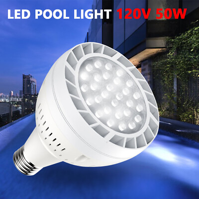 LED Pool Light Bulb 50W 120V 6000K Daylight White Swimming Light 30pcs Lamp Bead